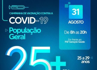 Campanha de Vacinação contra a Covid-19, faixa etária 25+ (25 a 29 anos)